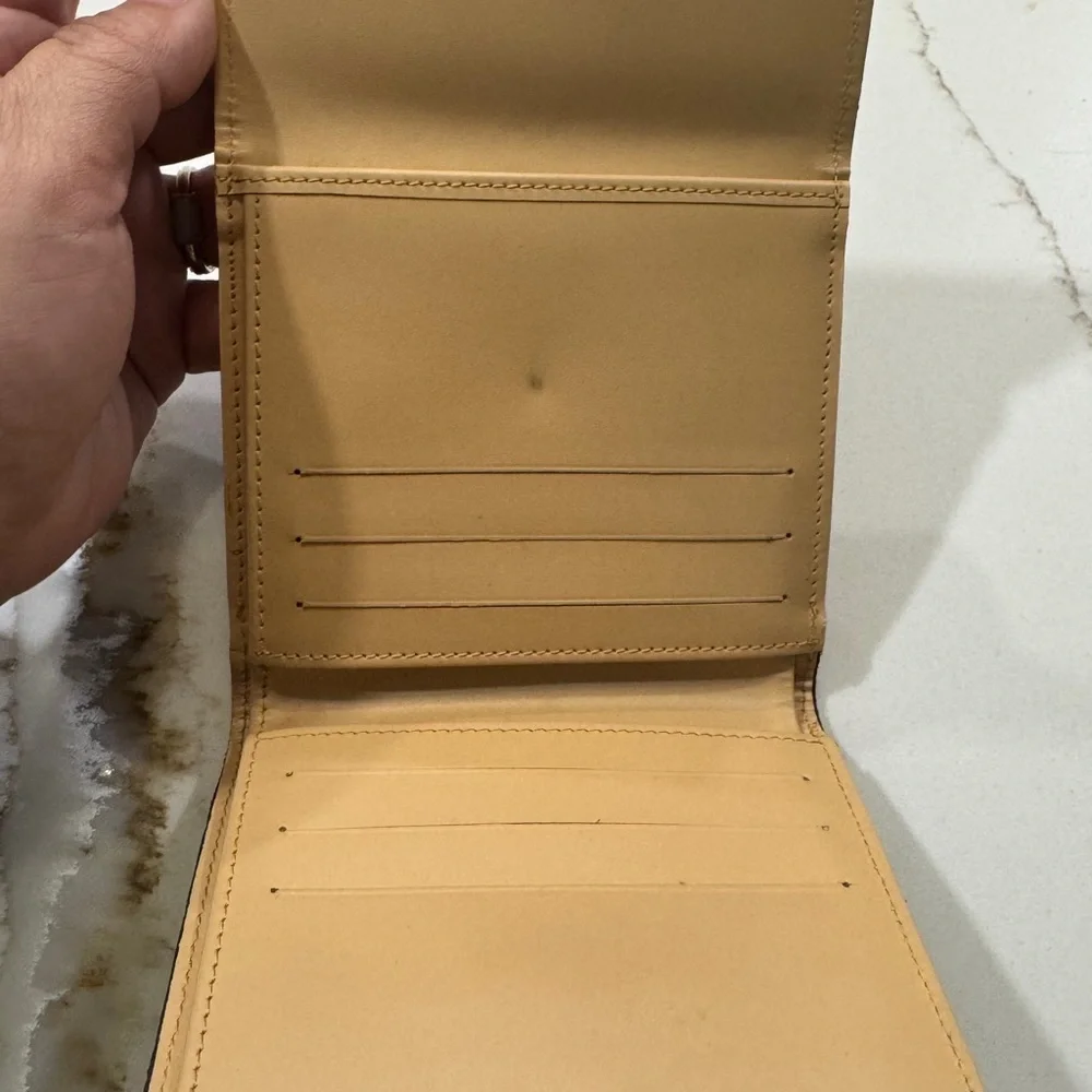 Celine Vintage Macadam Suede Trifold Wallet
